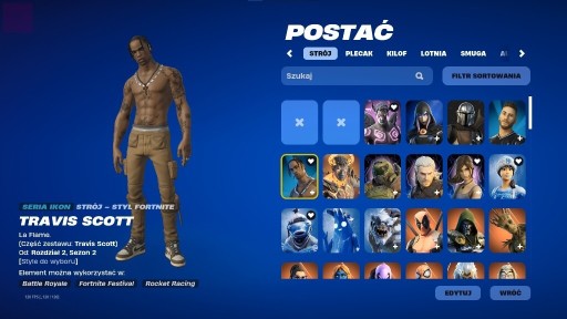 Zdjęcie oferty: Konto fortnite Travis Scott lc