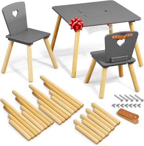 Zdjęcie oferty: Stolik z 2 Krzesłami dla Dzieci Stół Drewniany