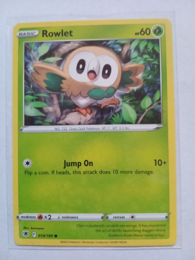 Zdjęcie oferty: Pokemon TCG Rowlet 19/189 Astral Radiance