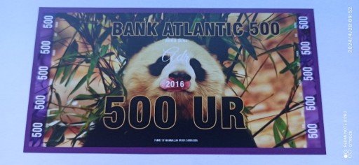 Zdjęcie oferty: 500 UR - Seria niedzwiedzie - Atlantic Bank - 2016