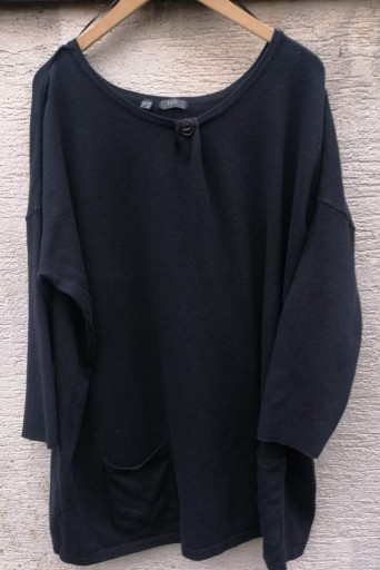 Zdjęcie oferty: Czarny luźny sweter tunika, bawełna, 56/58