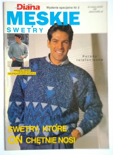 Zdjęcie oferty: Mała Diana Robótki nr 2/1991 męskie swetry