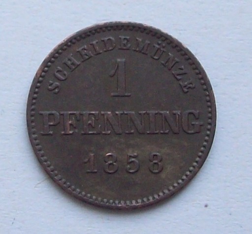 Zdjęcie oferty: 1 pfennig 1858 - Bawaria