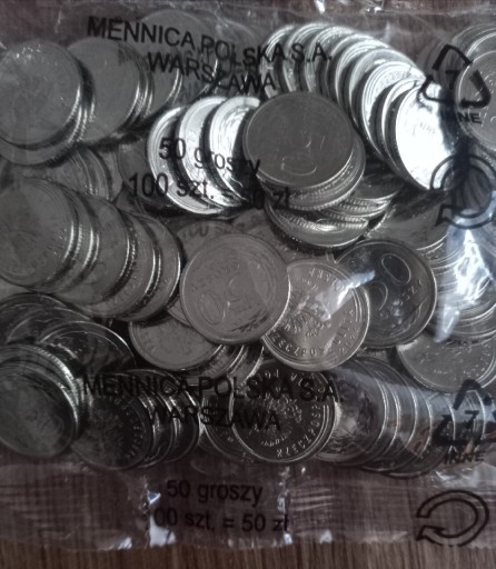 Zdjęcie oferty: 50 gr 2024 r. Woreczek 100 sztuk MW