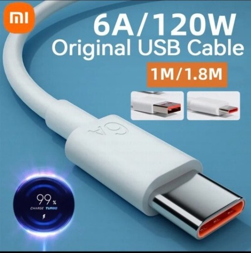 Zdjęcie oferty: Kabel USB typu C 6A 120W XIAOMI szybkie ładowanie 