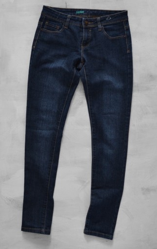Zdjęcie oferty: granatowe jeansy skinny spodnie XS S denim co