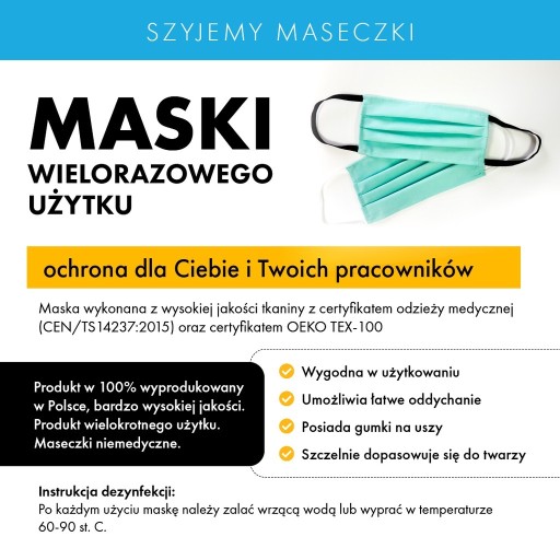 Zdjęcie oferty: Maseczka wielorazowego użytku