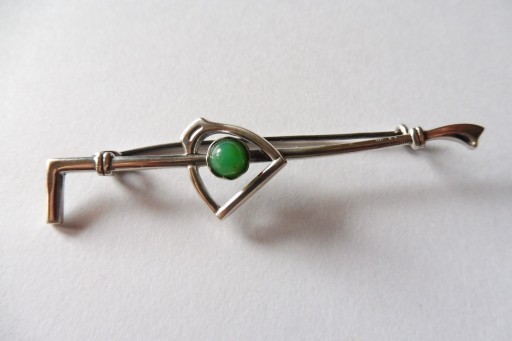 Zdjęcie oferty: Jeździectwo. Broszka z kamieniem PRL srebro pr.3