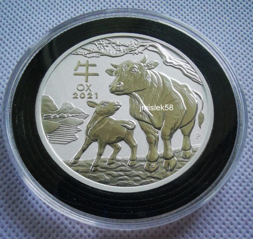 Zdjęcie oferty: Lunar III: Rok Wołu 2 oz uncje Srebra 2021