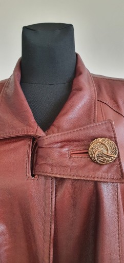 Zdjęcie oferty: Płaszcz skórzany z futrem lisa ML perełka vintage
