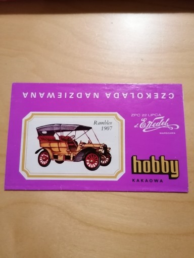 Zdjęcie oferty: Opakowanie E. Wedel hobby Rambler 1907