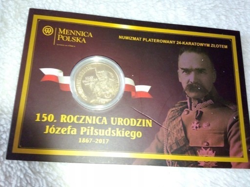 Zdjęcie oferty: MONETA 150 rocznica urodzin J Piłsudski cert