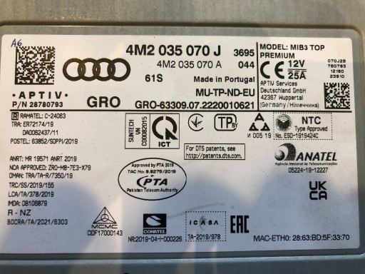 Zdjęcie oferty: RADIO NAWIGACJA AUDI A6 C8 4M2035070J