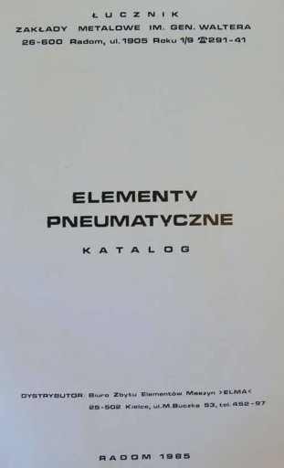 Zdjęcie oferty: ELEMENTY PNEUMATYCZNE - KATALOG