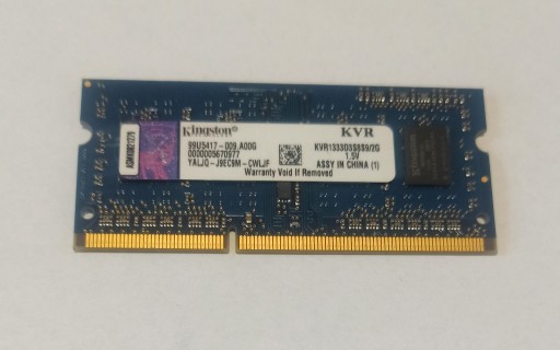 Zdjęcie oferty: Pamięć RAM DDR3 Kingston 2 GB KVR1333D3S8S9/2G