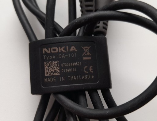 Zdjęcie oferty: Kabel do ładowarki Nokia CA -101