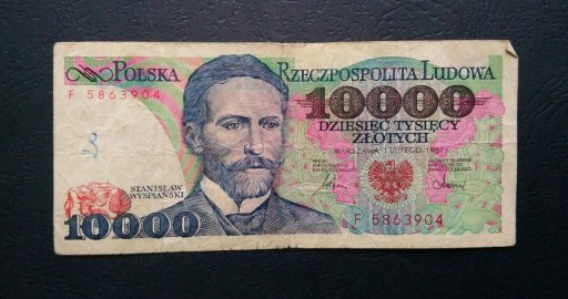 Zdjęcie oferty: Stary banknot Polska 10 000 zł 1987 rok Rzadki 