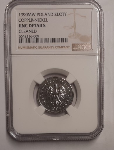 Zdjęcie oferty: 1 złoty 1990 NGC UNC DETAILS RZADKA I PIĘKNA