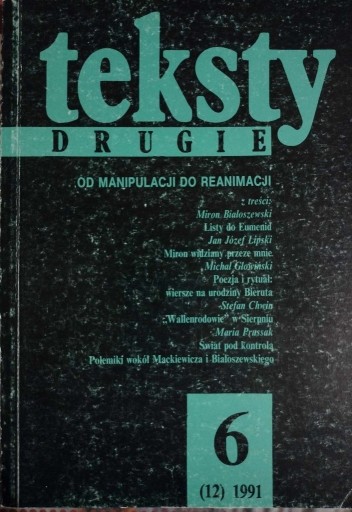 Zdjęcie oferty: "Teksty Drugie" 1991, nr 6