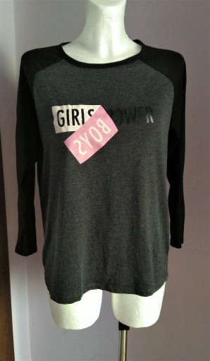 Zdjęcie oferty: Czarno szara bluzka basic Girls power YFL Reserved