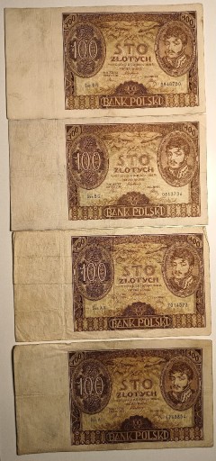 Zdjęcie oferty: llRP 100 zł złotych 1934  8 sztuk Obiegowe stany