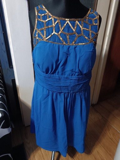 Zdjęcie oferty: Sukienka niebieska z cekinami rozm 44 body flirt 
