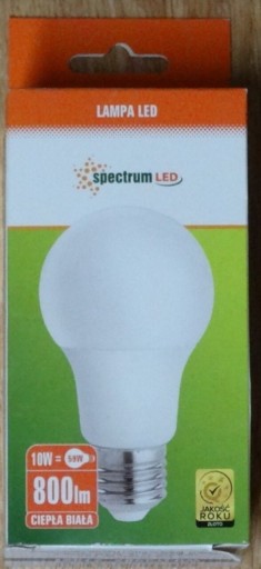 Zdjęcie oferty: Żarówka LED E27 10W=60W ciepła WOJ13902 spectrum