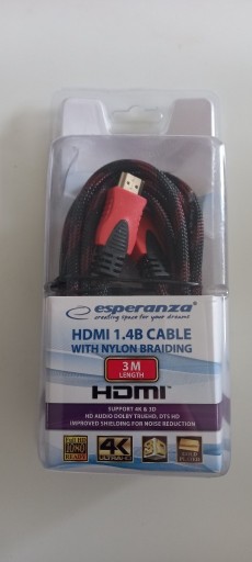Zdjęcie oferty: Kabel HDMI 1.4B 3m 4K&3D Esperanza