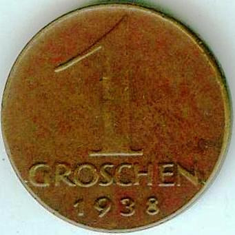 Zdjęcie oferty: AUSTRIA 1 GROSCHEN 1938- piękny stan