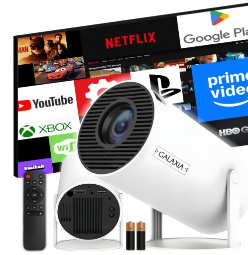 Zdjęcie oferty: PROJEKTOR RZUTNIK MINI PRZENOŚNY ANDROID LED WIFI FULL HD SMART TV HY300