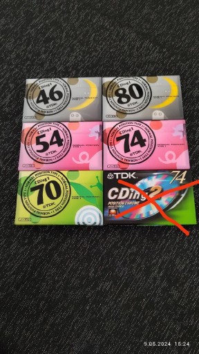 Zdjęcie oferty: 5 szt. Kasety TDK CDing 1 46, 54, 70, 74, 80. NOS.