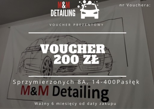 Zdjęcie oferty: Voucher Prezentowy M&M Detailing 400zł Pasłęk