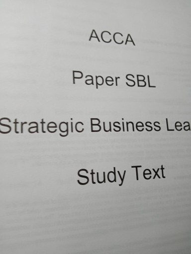 Zdjęcie oferty: ACCA Strategic Professional BUSINESS LEADER (SBL)