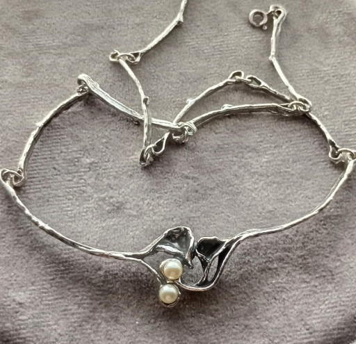 Zdjęcie oferty: Naszyjnik artystyczna kolia WK perły 925 srebro