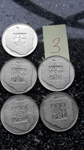 Zdjęcie oferty: 200 zł,- 5 sztuk ,Polska, mapka, 1974 SREBRO 