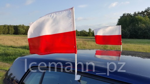 Zdjęcie oferty: 100 x AUTO FLAGA SAMOCHODOWA POLSKI - POZNAŃ HURT