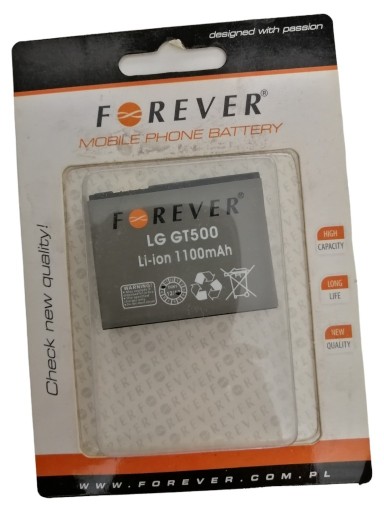 Zdjęcie oferty: Bateria do telefonu LG GT500 1100 mAh