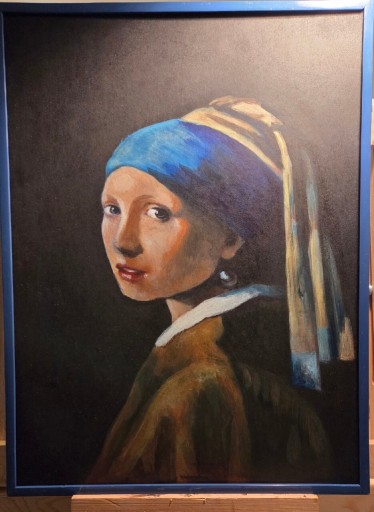 Zdjęcie oferty: Kopia obrazu " Dziewczyna z perłą " akryl Johanthan Vermeer 