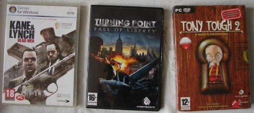 Zdjęcie oferty: 3 stare gry na PC (PC DVD ROM) nieużywane
