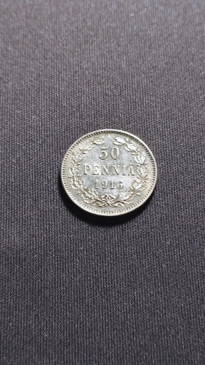 Zdjęcie oferty: 50 PENNIÄ FINLANDIA 1916 ROK SREBRO 0.750