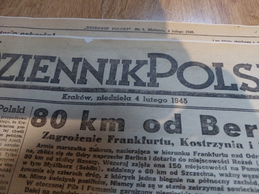 Zdjęcie oferty: Przedruk Dziennika Polskiego z 1945 roku