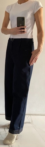 Zdjęcie oferty: Zara Basic - granatowe super spodnie kuloty r. 28 