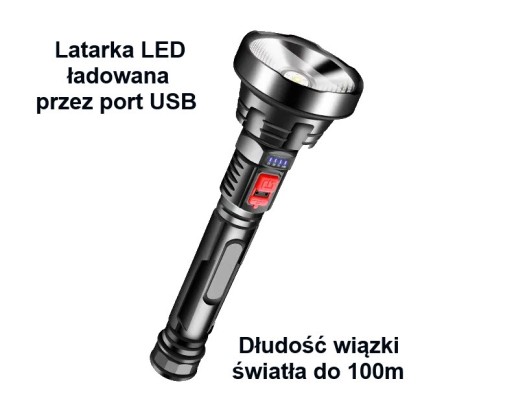 Zdjęcie oferty: Latarka LED wbudowany akumulator