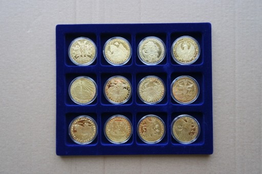 Zdjęcie oferty: 12 sztuk monet medali z kolekcji znaki zodiak