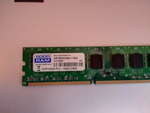Zdjęcie oferty: Pamięć RAM GOODRAM 8GB 1600MHz DDR3 DIMM 