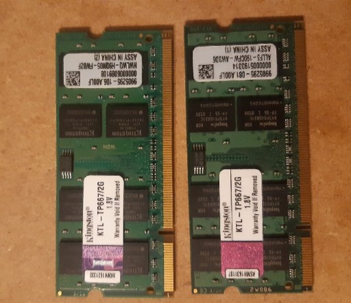 Zdjęcie oferty: Kingston PC2 5300 4GB (2x2GB) 667mhz DDR2 SODIMM