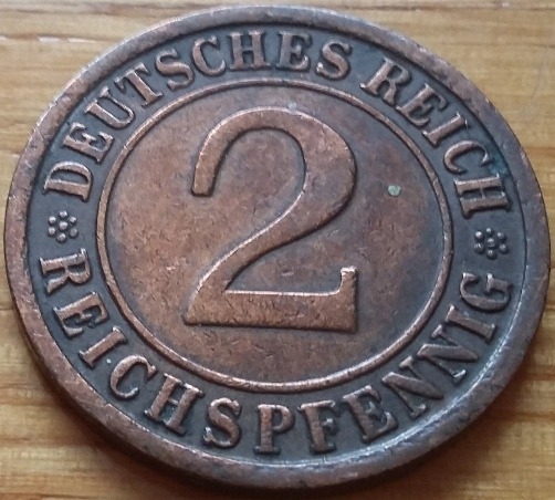 Zdjęcie oferty: NIEMCY- 2 reichspfennigi z 1924 r(A) 