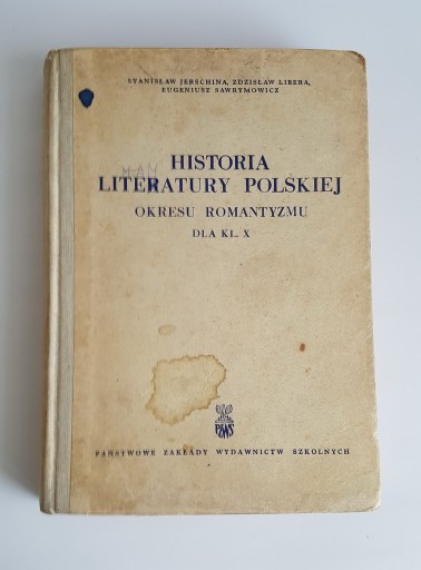 Zdjęcie oferty: Historia literatury polskiej - romantyzm; stan DB-