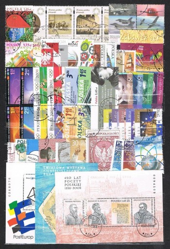 Zdjęcie oferty: Rocznik znaczków 2008 kasowanych: 51 zn., 5 bl.