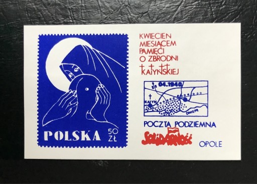Zdjęcie oferty: ZNACZEK Poczta Podziemna Zbrodnia Katyńska 1985